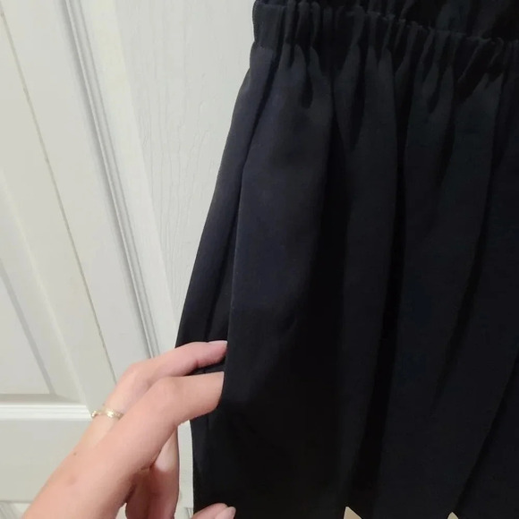 Aritzia Wilfred Sm Black Hosta Off The Shoulder MIni Dress Pockets Short Sleeve - Picture 6 of 11